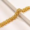 Chic Women Multi-layer Chain Bracelets,  PVD Gold Color Stainless Steel Links Wristband Jewelry, Trendy Length Adjustable