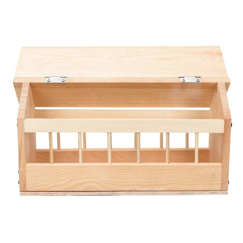 Wooden Automatic Pigeon Feeder Trough with Splash Design, Durable Multi Hole Bird Feeding Dish for Bird Lovers