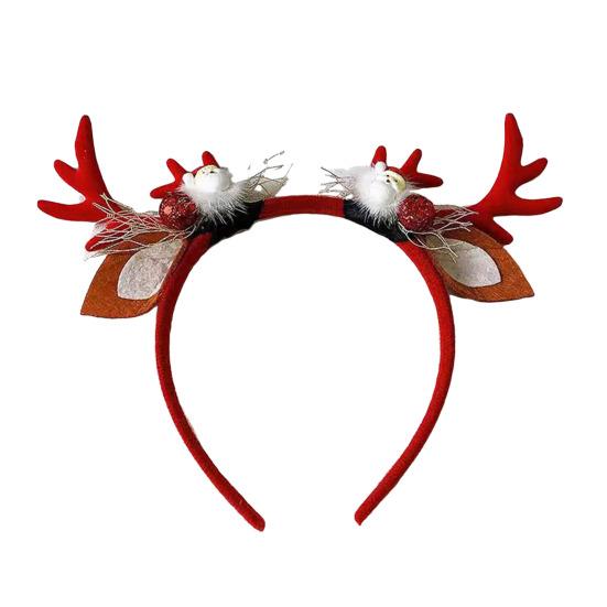 Realistická čelenka s parožím jelena pro dospělé a děti, měkká tkanina, odolná konstrukce, design soba, vánoční vlasová obruč