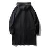 Wool Coat Men's Mid Length Long Length Autumn and Winter Black Korean Style Hooded Casual Coat Export Cattle Goods Woolen Trench Coat