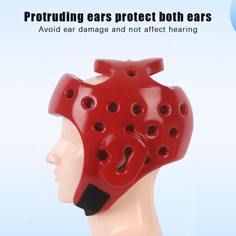 Head Protection Taekwondo Helmet Gear Portable S/M/L Kickboxing Helmet Pu Material One-Time Molding Muay Thai Helmet Fitness