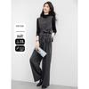 Women's Elegant Wool Blend Vest & Wide-Leg Pants 3-Piece Set