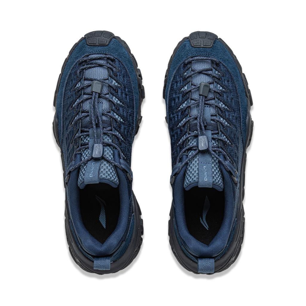 Li Ning Sand Dune Cushioning Slip Resistant Abrasion Resistant Support Low top Casual Shoes Men's Dark North Blue AGCV363-3