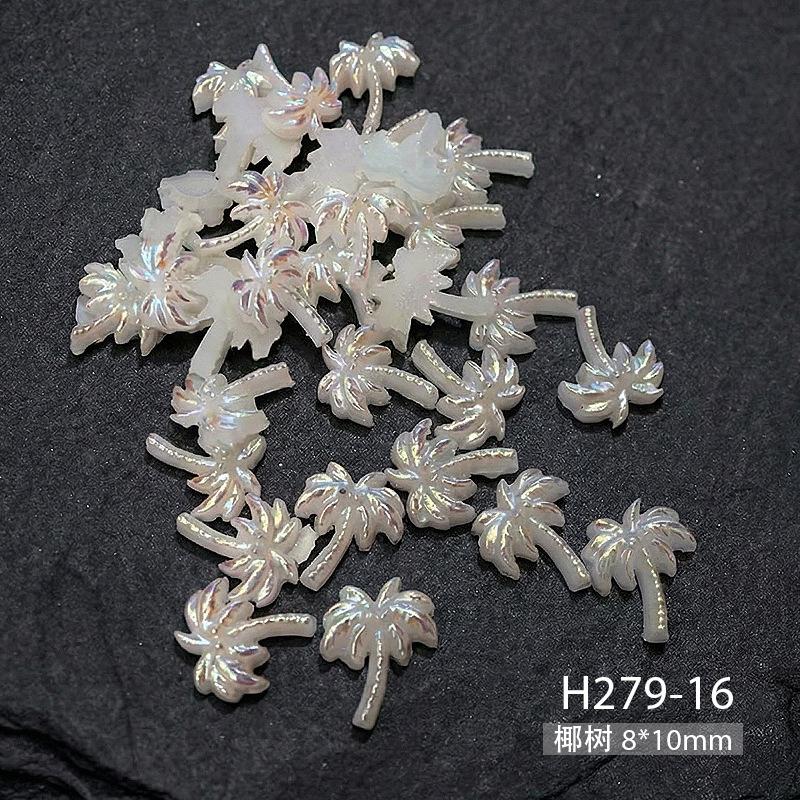 50Pcs Starfish Shell Nail Art Accessories, Conch Resin, DIY Nail Jewelry, Wearable Nail Decorations