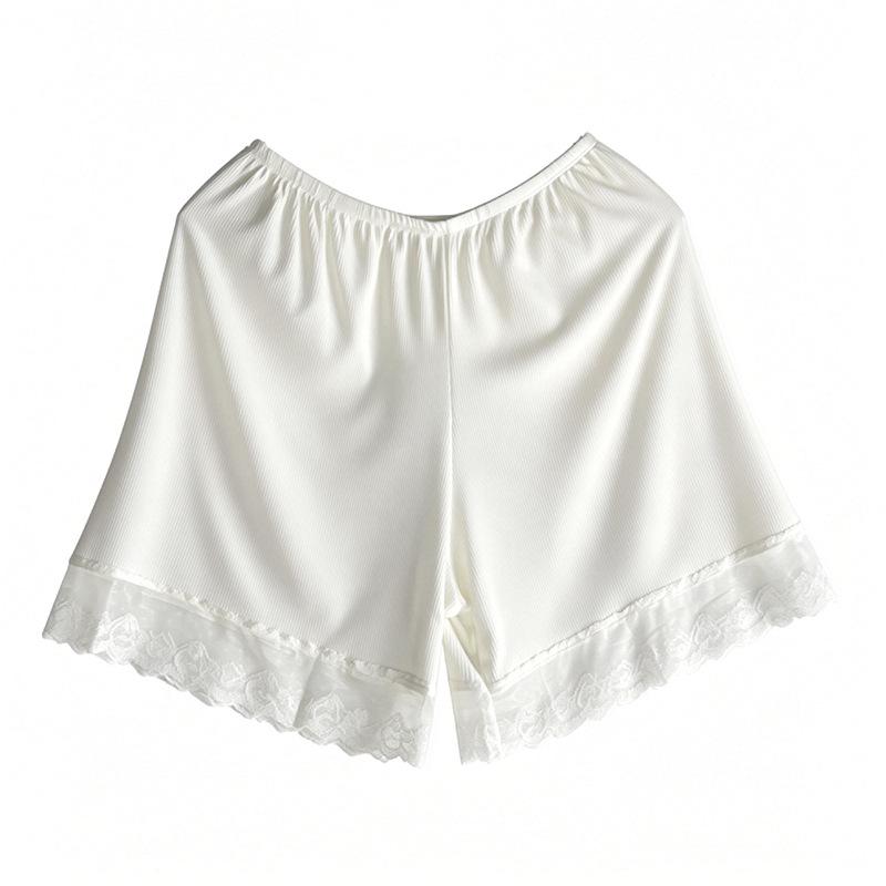 

Women s 2026 Lightweight Ice-Feeling Lace-Trim Safety Shorts: Loose, Solid Color, High-Stretch, Anti-Exposure, Perfect for Home Wear One Size (Recommended 80-135 jin)