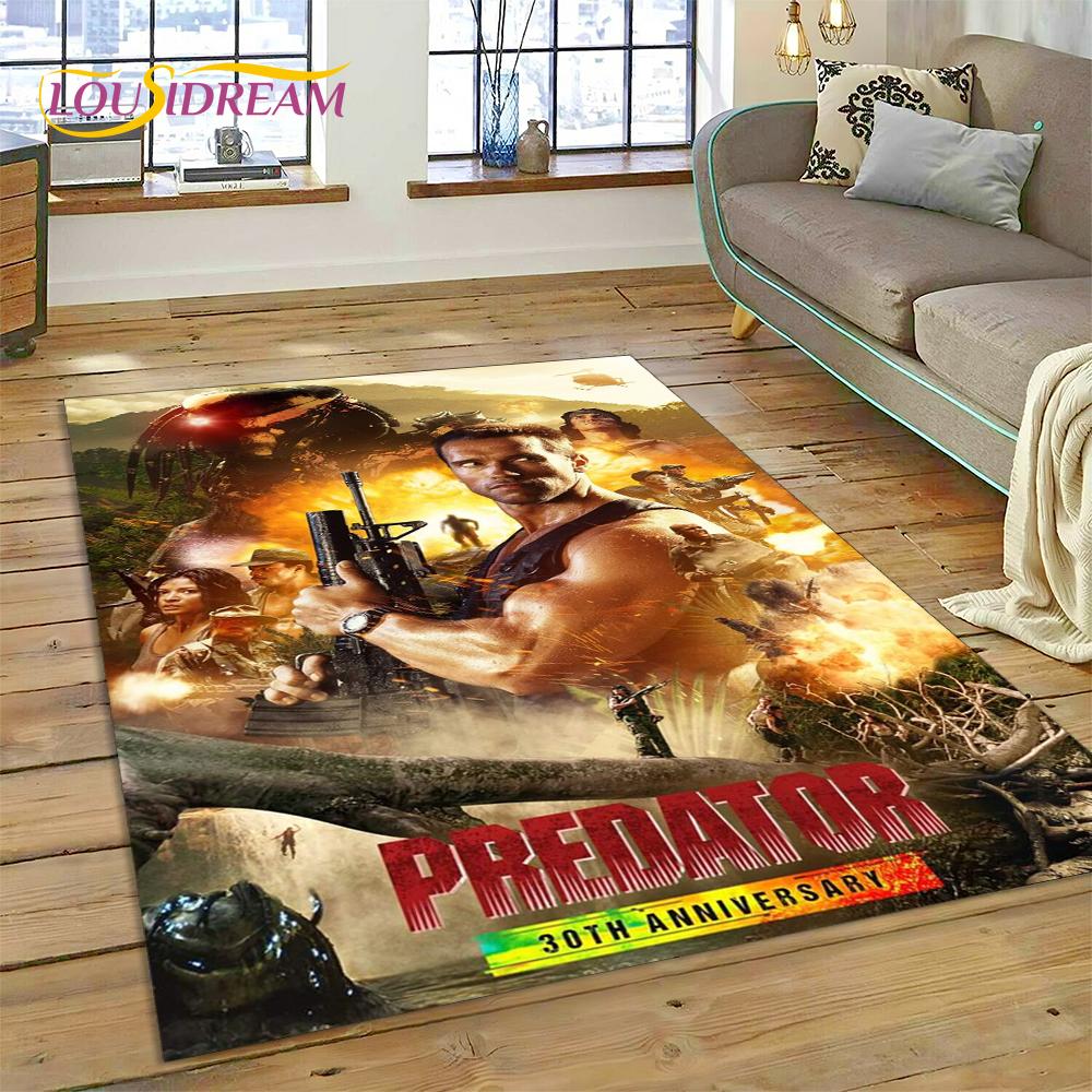 AVP Alien Vs. Tappeto Tappeto 3D Gioco del Predatore per Casa Soggiorno Camera da Letto Divano Zerbino Decorazione, Tappeto per Area Bambini Tappetino Antiscivolo Regalo