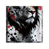 Men's Abstract Ink Lion 3D Printed T-Shirt Cool Red Eyes Animal Graphic Tee Casual White Short Sleeve Crewneck Top Hip Hop Streetwear Summer Clothing