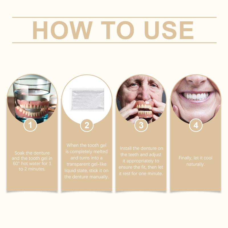1 Set Safe Silicone Upper & Lower Veneers Full Denture Fake Teeth Perfect Laugh Veneers Dentures Paste Fake Teet For Women Men