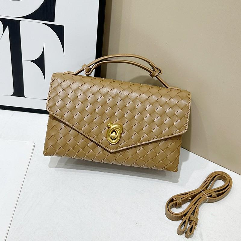 High-end Light Luxury Handbag Authentic Leather Hand-woven Bag 2025 Fashionable Cowhide Square