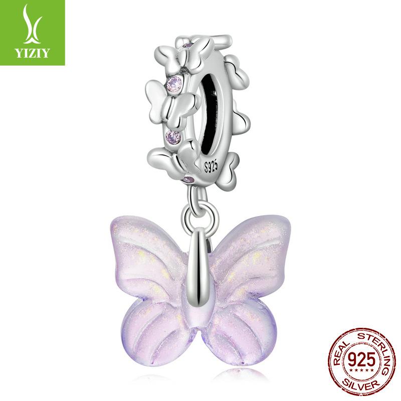 Glazed Butterfly Diy Bracelet Beaded, Dream Girl Sterling Silver Pendant Accessories Scc2087