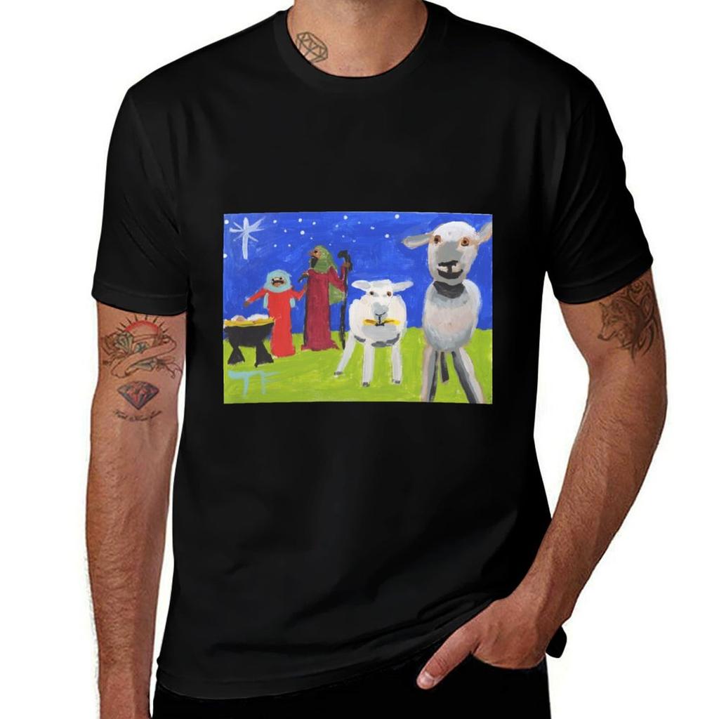 Jesus And The Sheep Tshirt Streetwear Print Tee Shirt