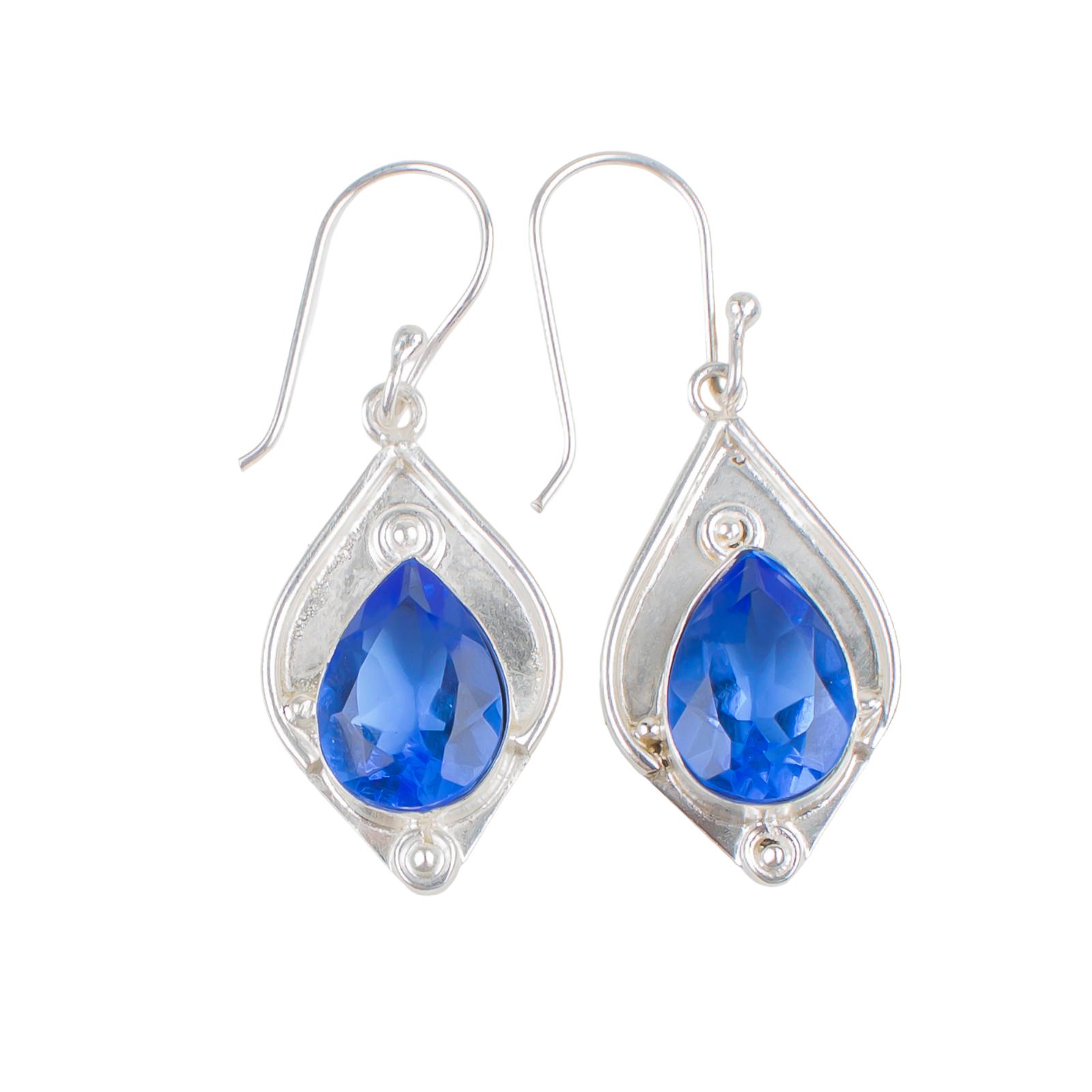 

Танзанит Драгоценный камень Серебро 925 пробы Ювелирные изделия Ручной работы Серьги 1,90 Для нее EE-35-6