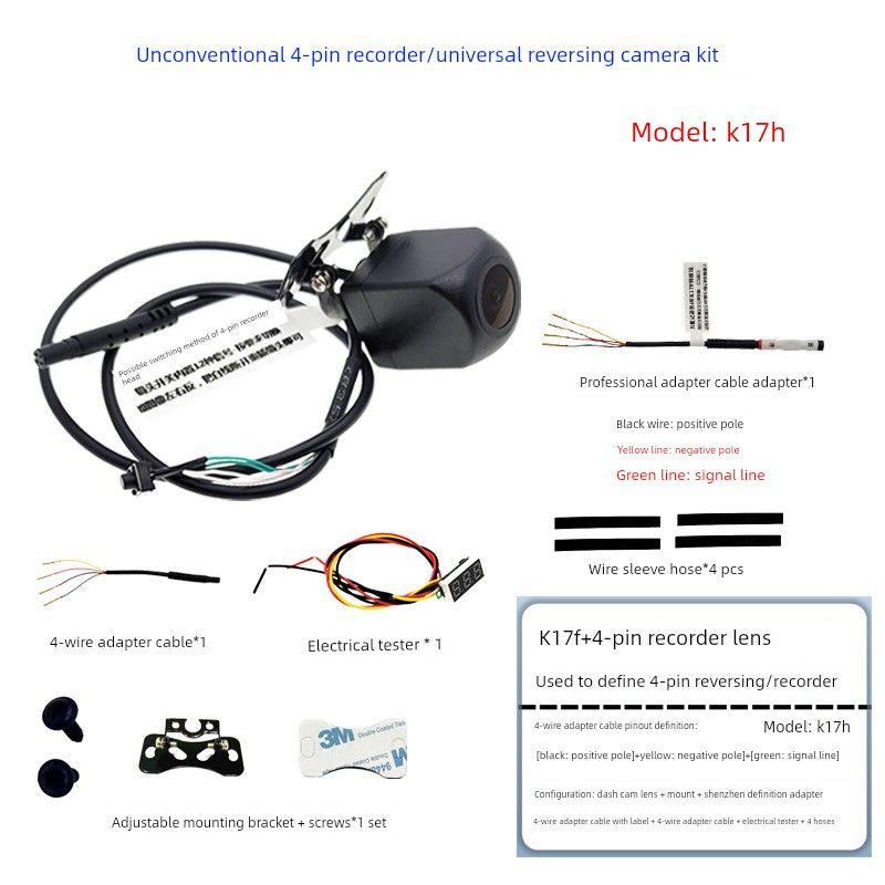 Replace the Broken Dash Cam with a Full-Screen Streaming 4-Hole/5-Hole Wide-Angle Full-Color Camera for Front and Rear