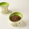 Green Cat Canned Food Bowl Rabbit Flower Pet Feeding Bowl Creative Ceramic Cat Bowl  Pet Supplies