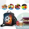 Soccer Ball In Fire And Water Insulated Lunch Bag for School Work Picnic Football Sport Tote Lunch Box Containers Cooler Bag