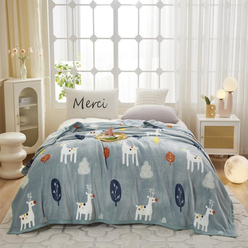 Gruby Ciepły Koc Flanelowy z Polaru Mlecznego dla Dzieci - Miękki Koc do Drzemki i na Sofę, Idealny Prezent