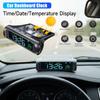 Solar Car Digital Clock In-Car Temperature Display with Time/Date/Temperature Display Car Dashboard Digital Clock for Truck