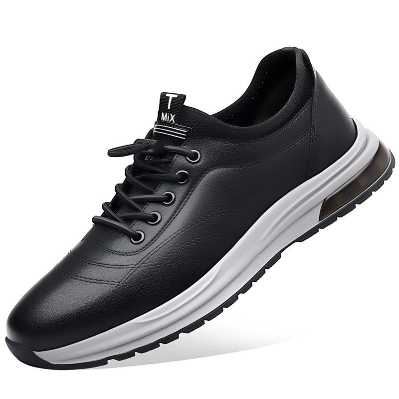 

Men Business Leather Shoes Man Loafers Comfortable Sneakers White Sports Shoes Flats Slip On Office Men s Non-Slip Shoes 44 чёрный