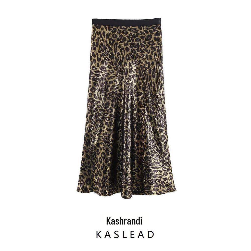 Spring 2025 Women's Slimming Textured Double-Layer Elastic Waist Skirt - European & American Fashion Style