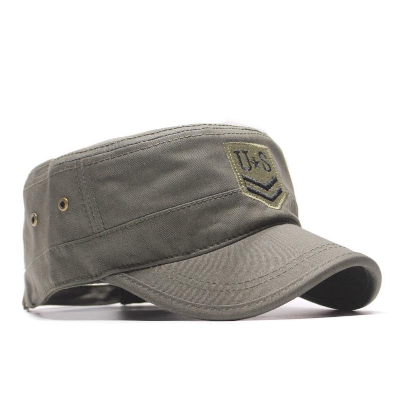 Men's flat baseball cap, US 3D embroidered camouflage military cap, outdoor sports baseball cap, summer sun cap