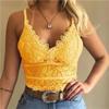 Women's Fashion Deep V Neck Lace Bra Sexy Spaghetti Straps Underwear Hollow Sleeveless Bra Vest