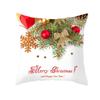 Merry Christmas Snowflake & Pine Branch Throw Pillow Cover, Festive Ornament Printed Cushion Case