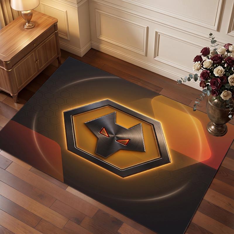 Wolverhampton Wanderers Football Print Crystal Velvet Rug, Comfortable Water Absorbent Non Slip Indoor Floor Carpet