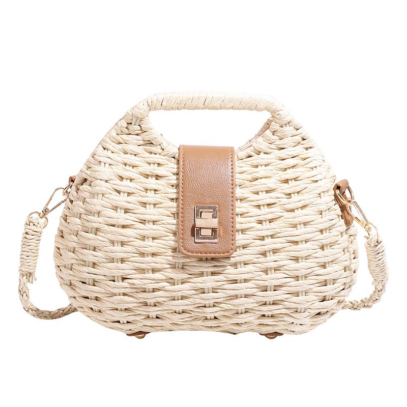 Women's Straw Beach Bag Wicker Shoulder Bag Crossbody Bag Small Feminine Luxury