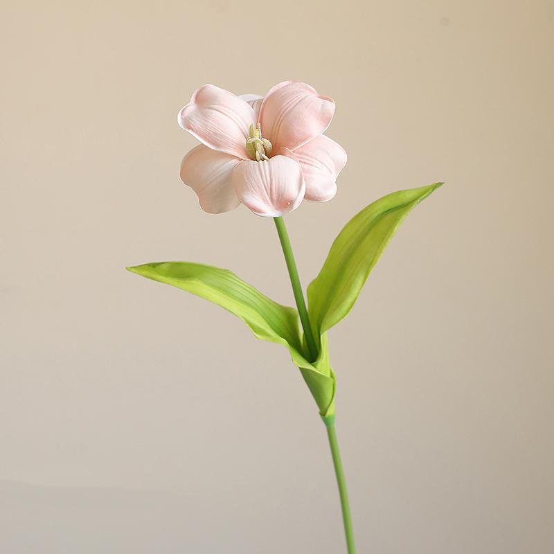 

Искусственный тюльпан 50 см Настоящее прикосновение Искусственное растение Дом Сад Столешница Свадебное украшение Двойной лист Открытый букет тюльпанов