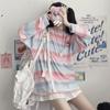 T-shirt a righe da donna VAYLA a manica lunga Kawaii giapponese per ragazza Primavera Retro Arcobaleno Harajuku T-shirt Grafiche Top Donna