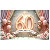 Birthday Celebration Banner 60th Birthday Theme Happy 60th Birthday Banner Glitter Embellished For Home Gathering Photo Shoot