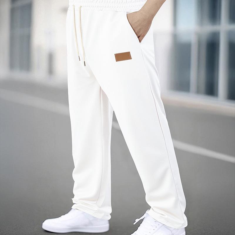 Spring Fashion Straight Casual Trousers Men's Sweatpants Drawstring Elastic Waist Micro Loose Neutral Wind Sports Trend Versatile