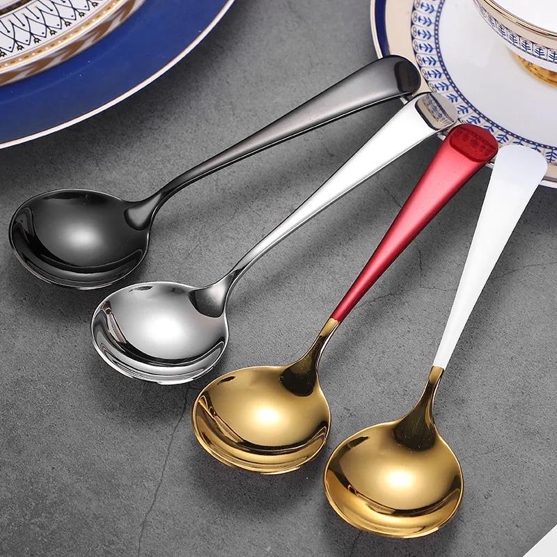 304 Stainless Steel Tea Ice Cream Dessert Spoon Dinner Teaspoon Coffee Soup Spoons Tableware Kitchen Accessories Dining Gifts