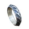 Yin Taifei Retro DUALFLOW Red Lotus Dragon Scale Armor Ring In Weathered Thai Silver