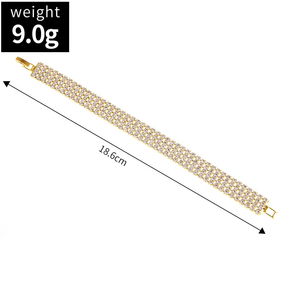 Pulseira Elegante Feminina de Três Fileiras com Strass - Joia Simples, Estilosa de Inspiração Europeia e Americana