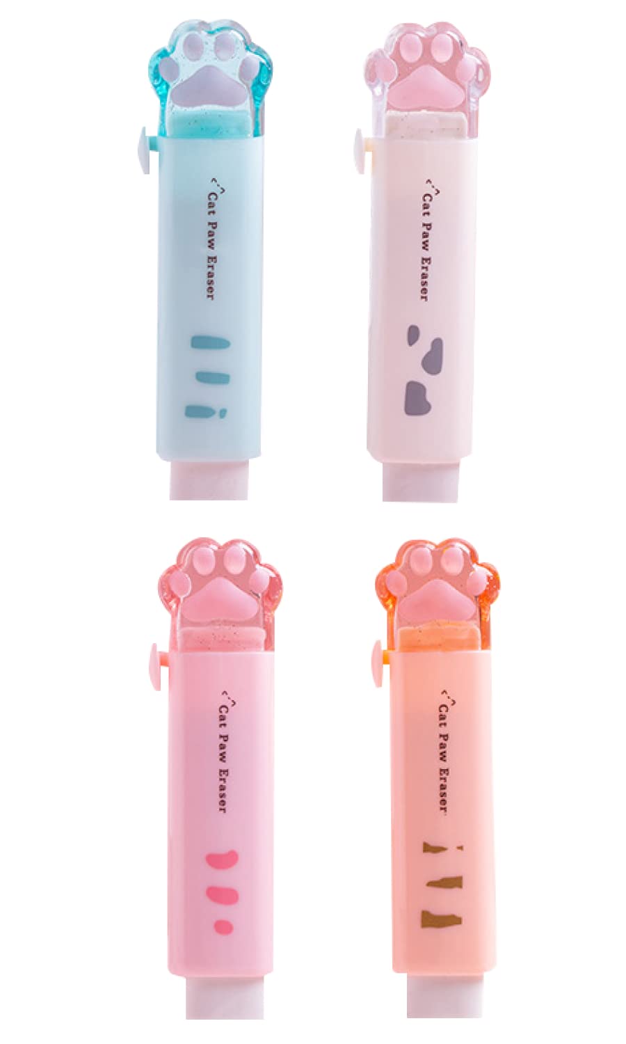 

PUREAMBER suitable for elementary school erases stick cute cat Eraser, students, well, eraser, pen, design, stationery, 4-color set.