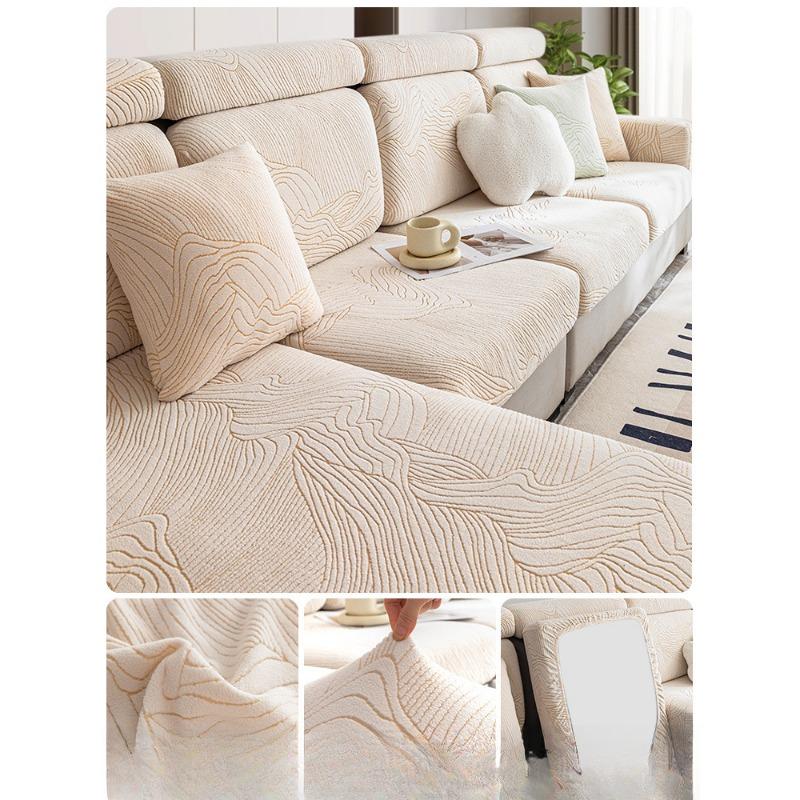 

Plush Sofa Cover All Inclusive Thickened Non Slip Cushion for Autumn Winter Cozy Home Decor 65-85cm*65-85cm*5-20cm