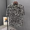 Leopard Print Short-sleeved Shirt Men's Design Niche Fashion Versatile Casual Summer Thin Style 2025 New Trendy Top