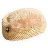 French-Style Elegant Floral Hollow-Out Beret for Women Summer Korean Fashion Sweet Versatile Stewardess Hat Face-Slimming