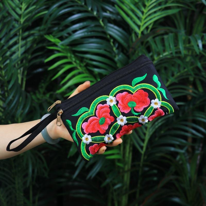 Embroidery clutch bag in mobile phone bag change bag fashion casual women's embroidery small bag