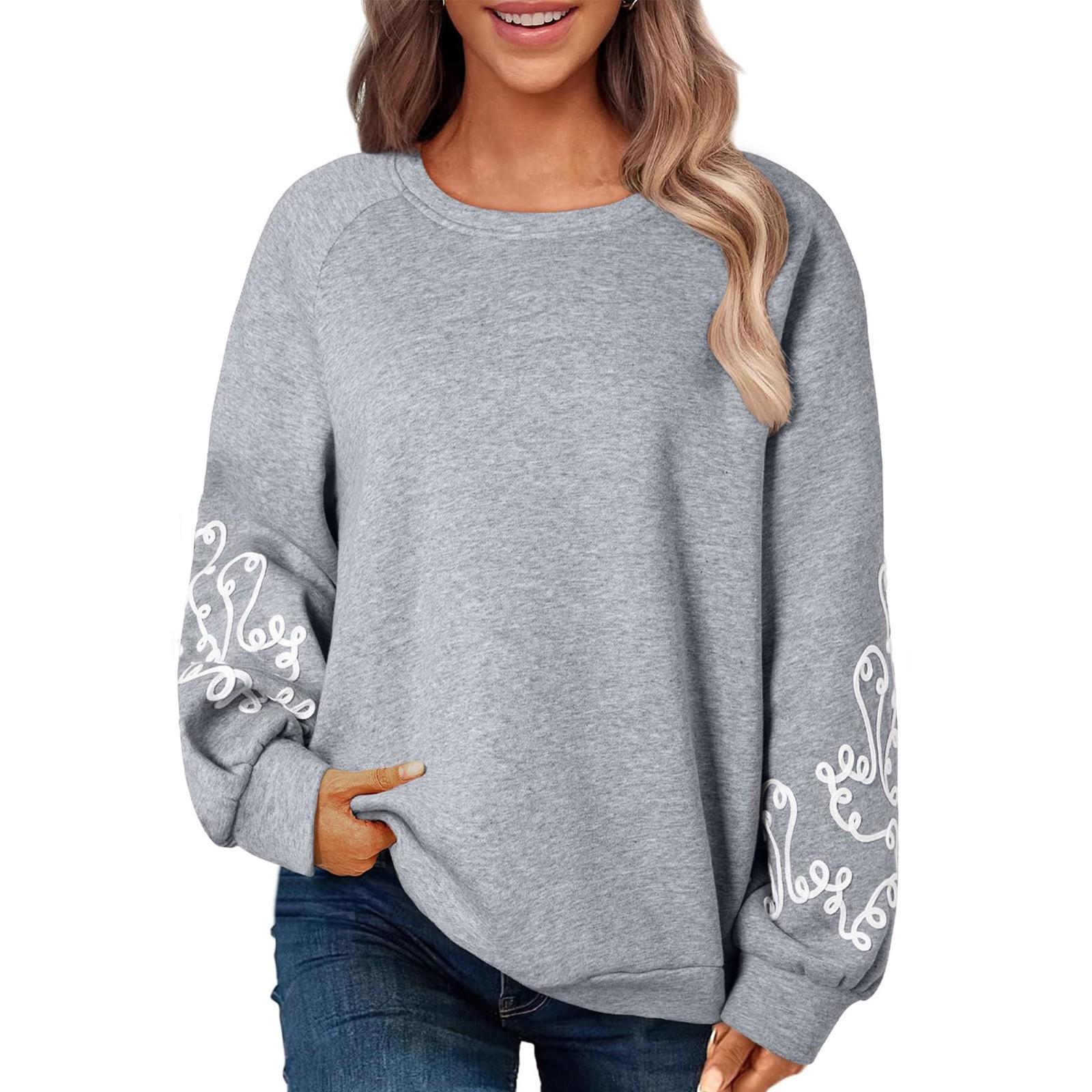 

Женский топ с длинным рукавом и круглым вырезом, однотонная толстовка с капюшоном, толстовки с круглым вырезом, однотонные топы с длинным рукавом M