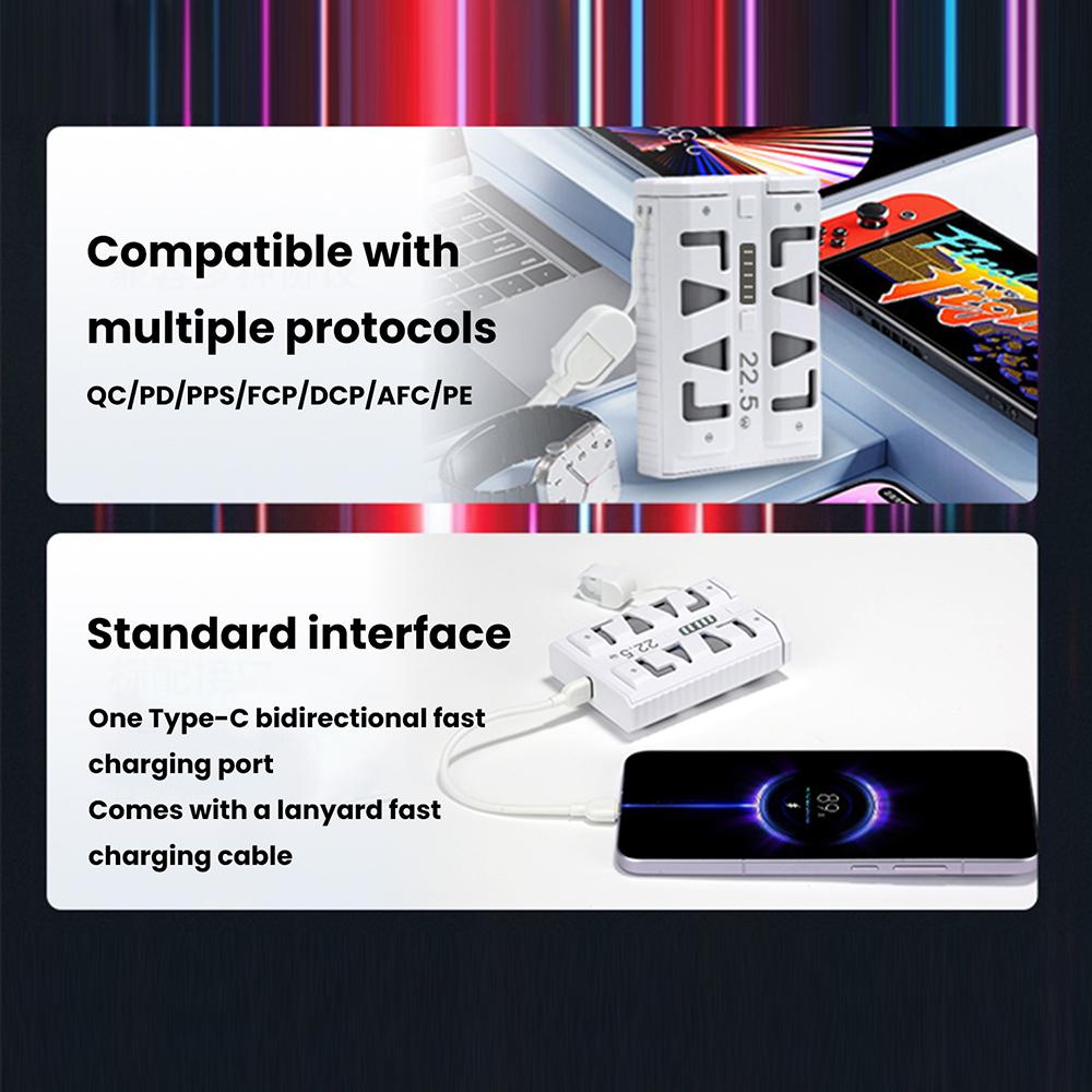 2×21700 Battery Case, 22.5W Fast-charging DIY Power Bank Kit, Supports One-click Battery Replacement