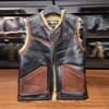 C fur integrated vest, male and female couples V-neck horse leather pocket leather strip sheepskin merino vest