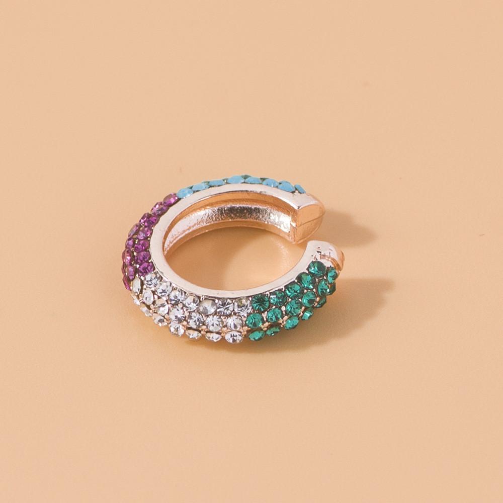 Colorful Geometric Chic Rhinestone Earrings Alloy Plated Fashion Accessories