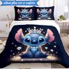 Cartoon Sti Alien 3pcs K-pop music group Bedding set,Ideal for Bedroom, Dormitory,Including Duvet Cover And 2pcs Pillowcases,Fan gifts