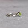 Lustrous Peridot Ring , Sterling Silver and Genuine Peridot Rings for Women, Green Round Gemstone Ring, August Birthstone Ring for Gifting