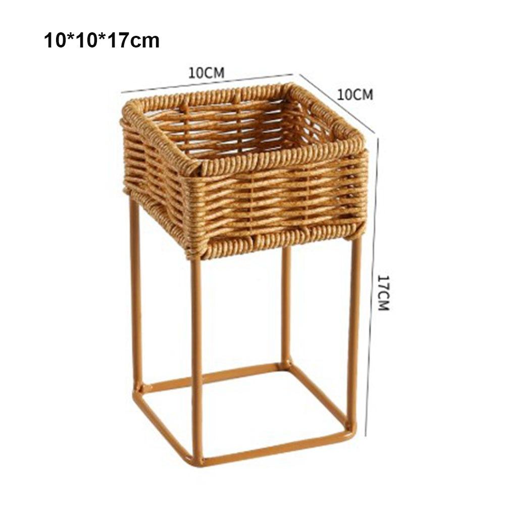 

3 размера Имитация ротанга Подставка для цветочных горшков Витрина Декоративная 10*10*17cm