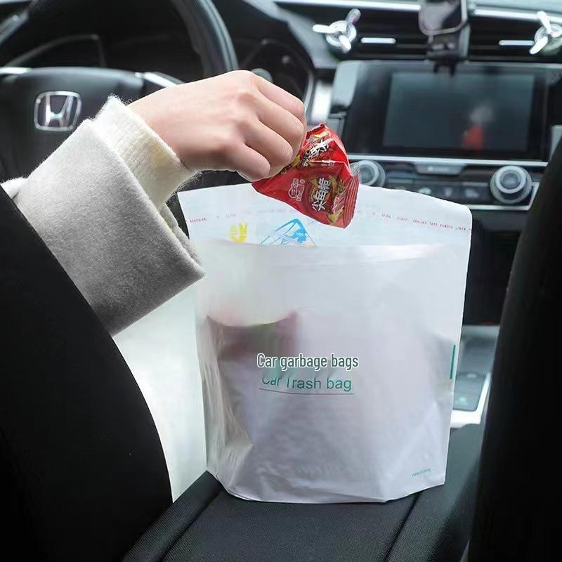 Self-Standing Plastic Trash Bag for Bathroom and Car Usage