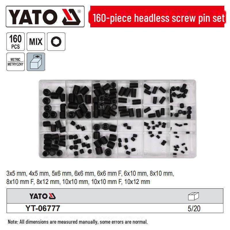 

Комплект винтов для установки автомобильного замка и корпуса YATO 160-piece headless screw pin set YT-06777