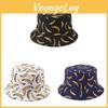 Cappello da Pescatore Reversibile alla Moda con Stampa Banana e Ampia Falda per Attività all'Aperto